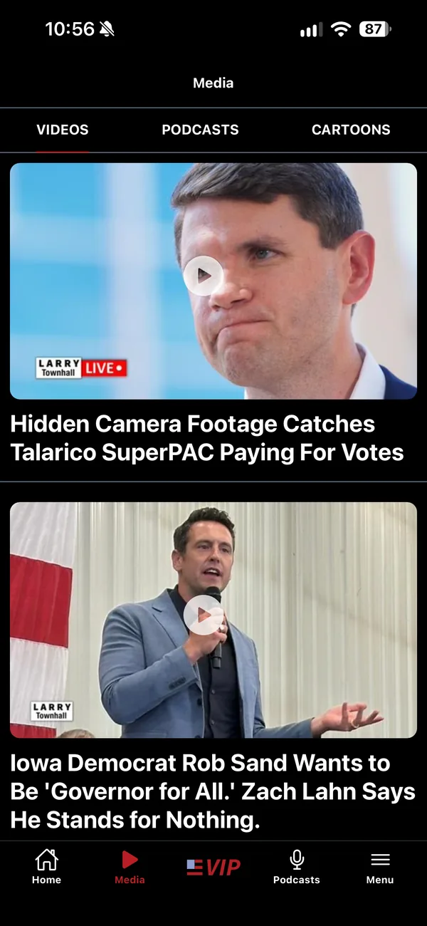 THM News media tab with videos