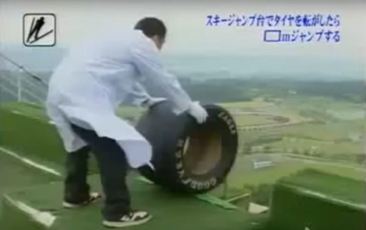 And Now, a Japanese Video Called "Tire Ski Jump"