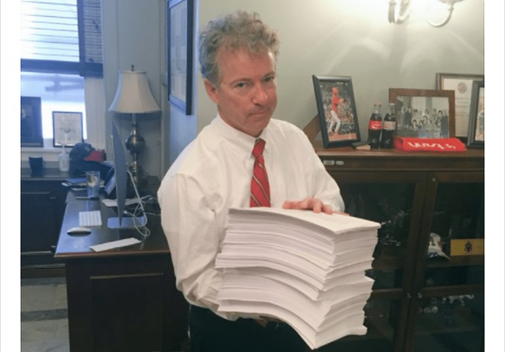 Rand Paul Is Doing What Many Other Politicians Refuse to Do With the Omnibus Bill...His Job