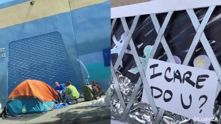 VIDEO: LA Libs Sidestep Homeless En Route to #FamiliesBelongTogether Rally