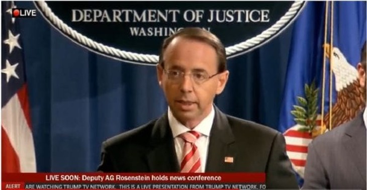 Rod Rosenstein Has Strong Words for Comey, the Press, and the Obama Administration Regarding Mueller Investigation