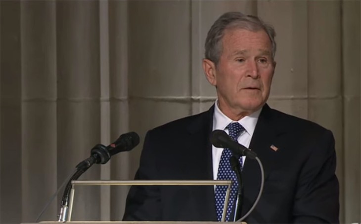 WATCH: George W. Bush's Beautiful Eulogy to His Dad Was As Heartwarming As It Was Heart-Wrenching