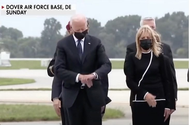 Families of Dead Marines Blast Biden for Checking His Watch Multiple Times During Dover Meeting