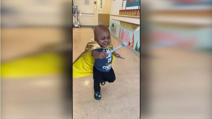 Feel-Good Friday: Little 2-Year-Old Noah Eyo Wears a Gold Superhero Cape for His Last Chemotherapy Session