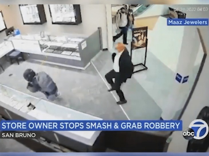 WATCH: California Shop Owner Defends Property During 'Smash and Grab' Attempt