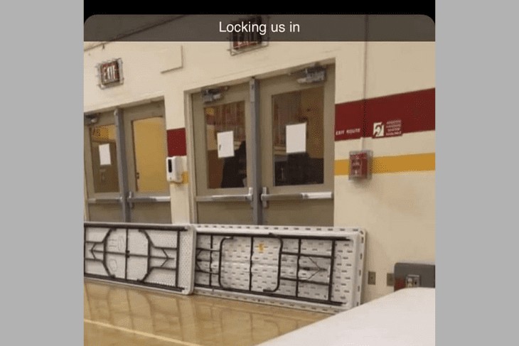 High School Claims They Didn't Barricade Unmasked Students in Gym; Tables Were Just Accidentally Placed in Front of Each Exit
