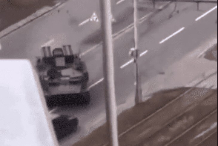 WATCH: Armored Vehicle Plows Over a Car in Ukraine—and the Aftermath Is Even More Stunning