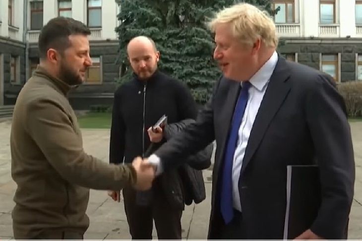 Boris Johnson Pays Surprise Visit to Kiev and Volodymyr Zelensky as the World Wonders Where Is Joe Biden