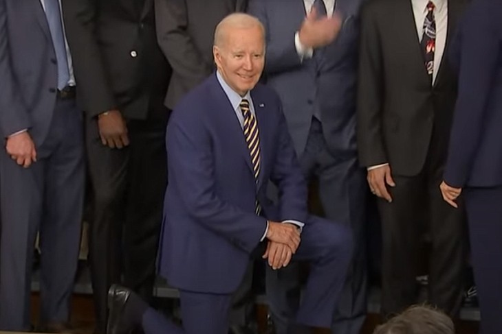 Biden Bends the Knee, Kamala Cackles in a Moment That Crystallizes the Silliness of This Administration