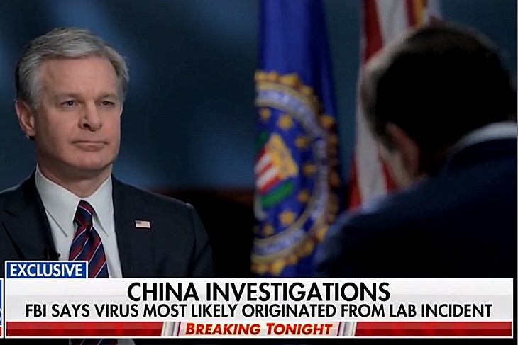 Now It's FBI Director Chris Wray Who Says COVID 'Most Likely' Came From a Lab