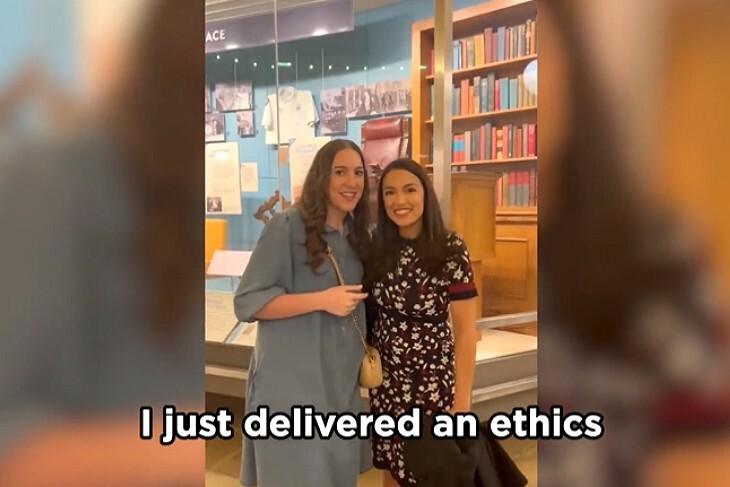 Watch as AOC Gets Hilariously Punked by Libs of TikTok as They Pose for Photo Together